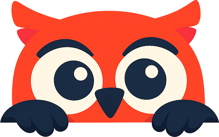 Hugh the owl peeking